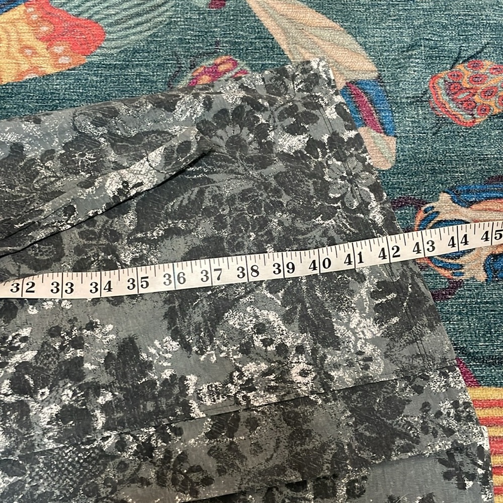 Peruvian Connection Pima Cotton Kimono-Style Robe - Floral Green - XS - Roses - Picture 7 of 8